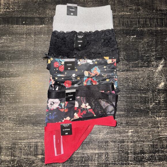 Lot of 5 Torrid Thong Panties Size 00X 00 - Picture 1 of 7